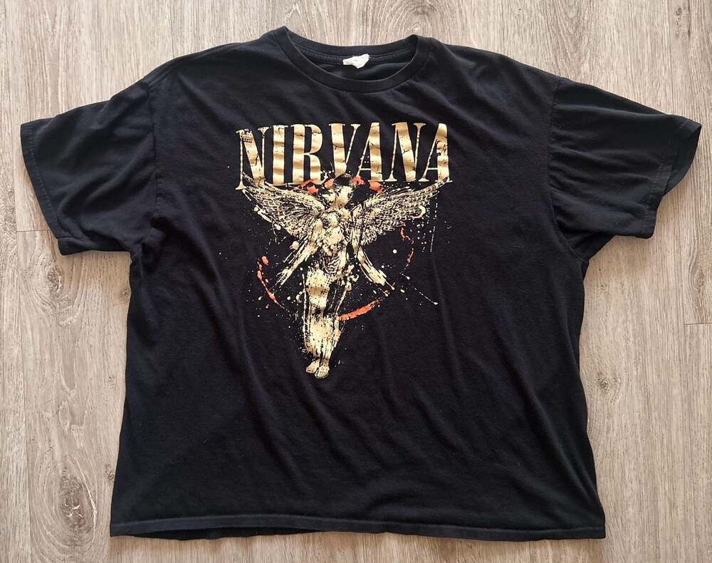 Nirvana In Utero Graphic Black T-Shirt by Fantasy Activewear